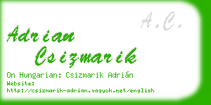 adrian csizmarik business card